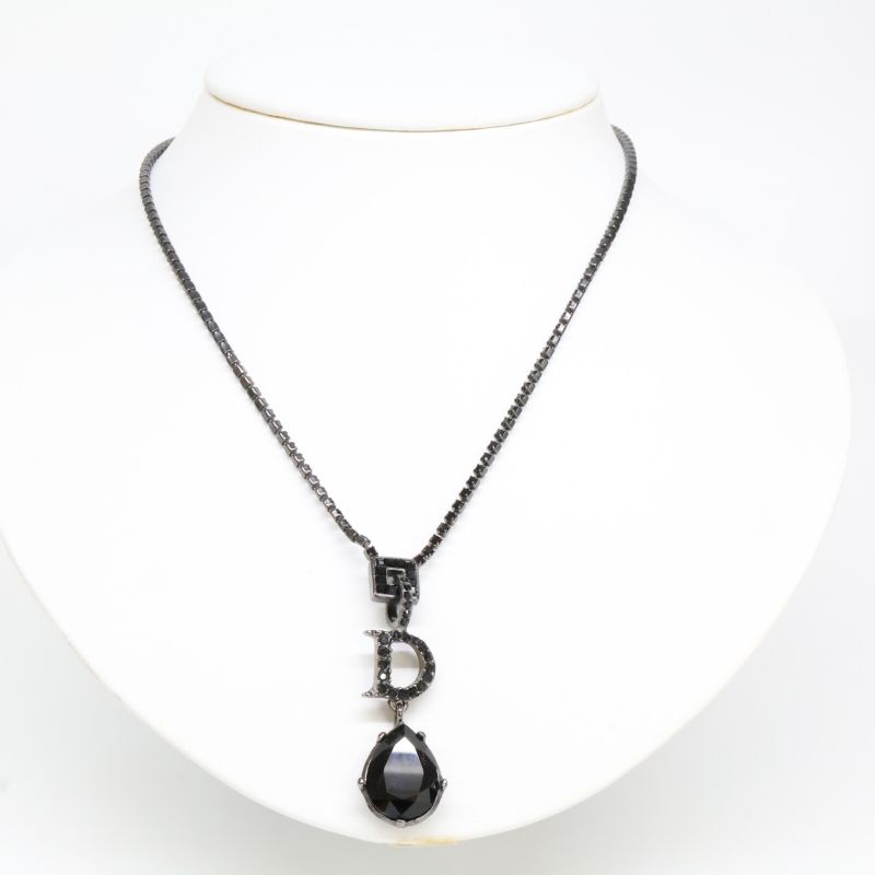 Christian DIOR D Motif Teardrop Top With Rhinestone Chain