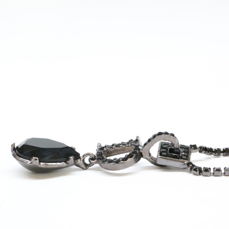 Christian DIOR D Motif Teardrop Top With Rhinestone Chain