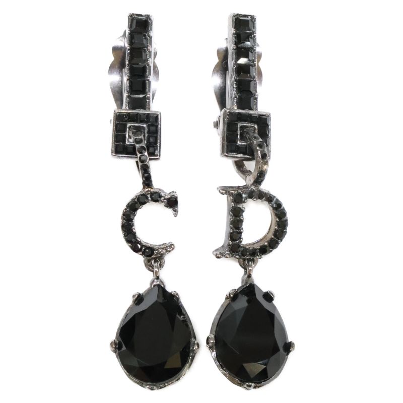 Christian DIOR Rhinestone CD Motif Teardrop