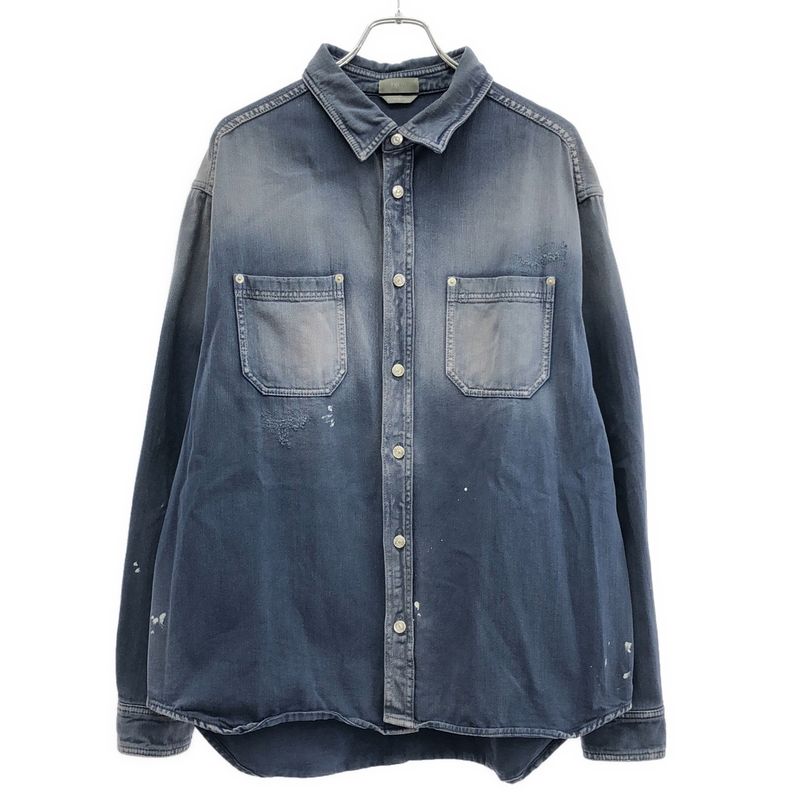 Dior 19aw Raymond Pettibon Raymond Pettibon Mona Lisa Embroidery Denim Shirt