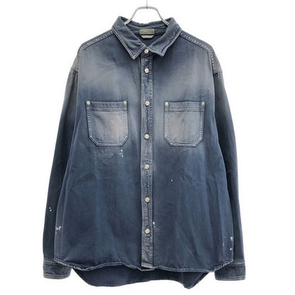Dior 19aw Raymond Pettibon Raymond Pettibon Mona Lisa Embroidery Denim Shirt
