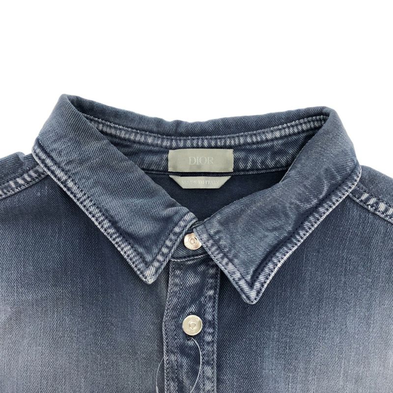 Dior 19aw Raymond Pettibon Raymond Pettibon Mona Lisa Embroidery Denim Shirt