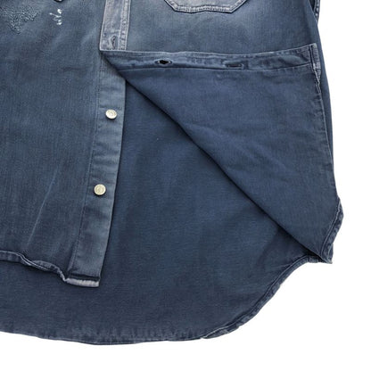 Dior 19aw Raymond Pettibon Raymond Pettibon Mona Lisa Embroidery Denim Shirt