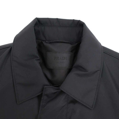Prada Re-Nylon Logo Plate Nylon Coat Sgb008 Black 46