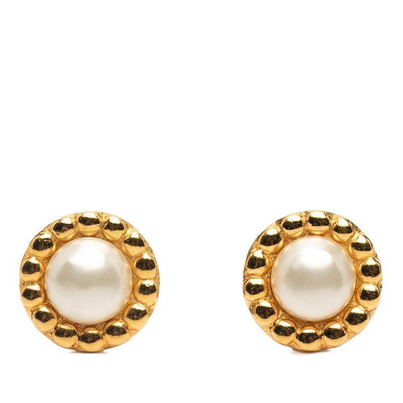 Chanel Gold Plated Faux Pearl Women's Chanel