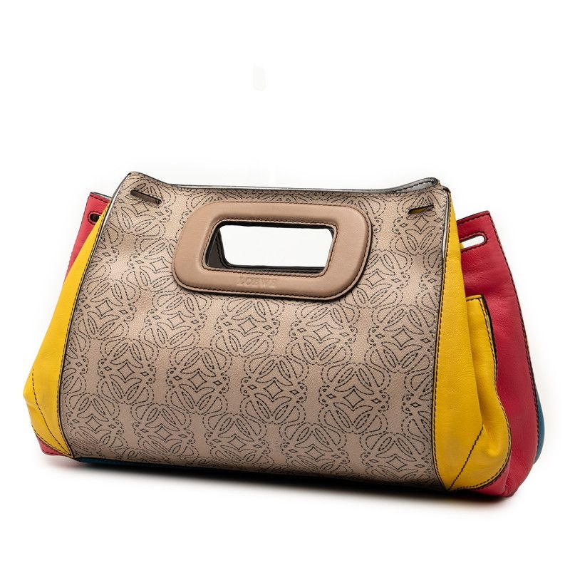 Loewe Anagram Handbag Shoulder Bag 2WAY White Multicolor PVC Leather Women Loewe