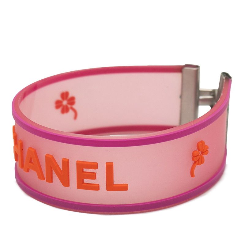 Chanel Logo Pink Orange Rubber Ladies Chanel