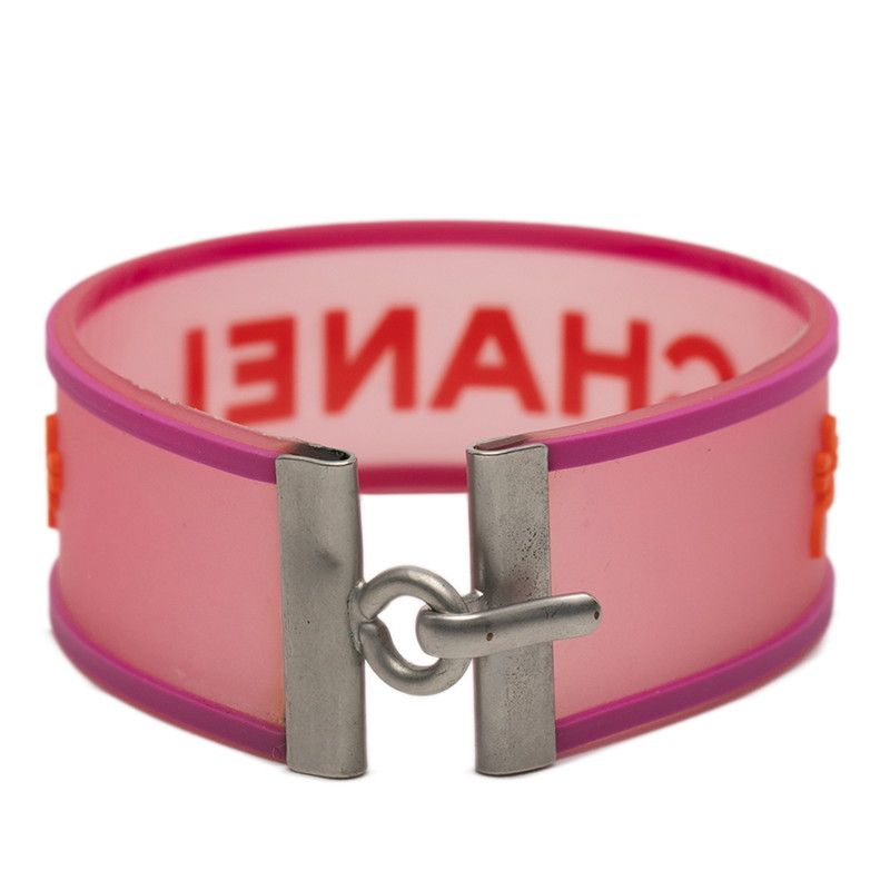 Chanel Logo Pink Orange Rubber Ladies Chanel