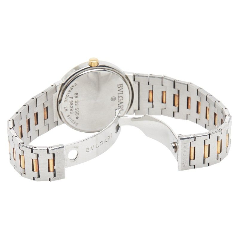 Bulgari Bb33sgd Silver Gold Stainless Steel Yellow Gold Combination Men's