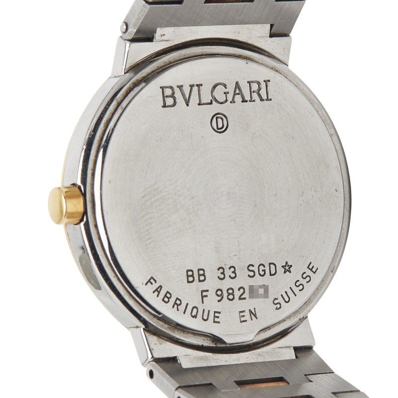 Bulgari Bb33sgd Silver Gold Stainless Steel Yellow Gold Combination Men's
