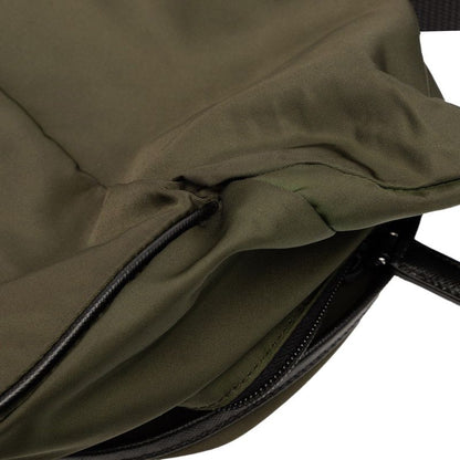 Prada Triangle Logo Plate Crossbody Shoulder Bag Va0994 Khaki Black Nylon Women