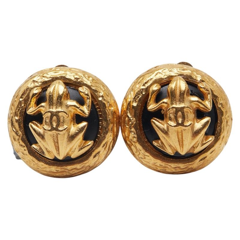 Chanel Vintage Frog Coco Mark Gold Plated Ladies Chanel