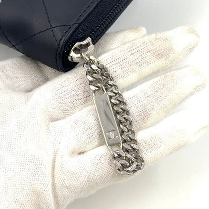 Chanel Cambon Line Coco Mark Round Zipper Serial No 19 Leather Black Long