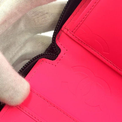 Chanel Cambon Line Coco Mark Round Zipper Serial No 19 Leather Black Long