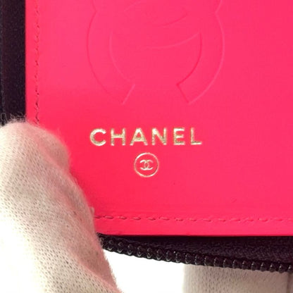 Chanel Cambon Line Coco Mark Round Zipper Serial No 19 Leather Black Long