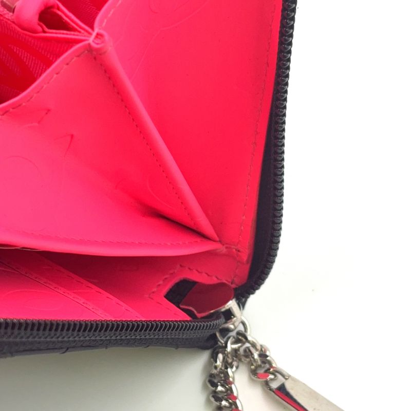 Chanel Cambon Line Coco Mark Round Zipper Serial No 19 Leather Black Long