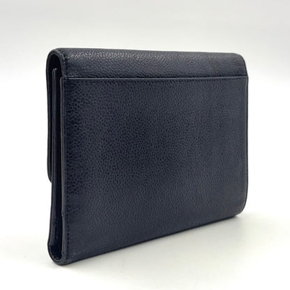 Chanel Coco Mark Serial No 4 Caviar Skin Black Wallet Gold