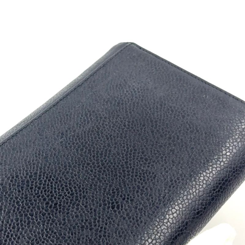 Chanel Coco Mark Serial No 4 Caviar Skin Black Wallet Gold