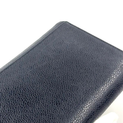 Chanel Coco Mark Serial No 4 Caviar Skin Black Wallet Gold