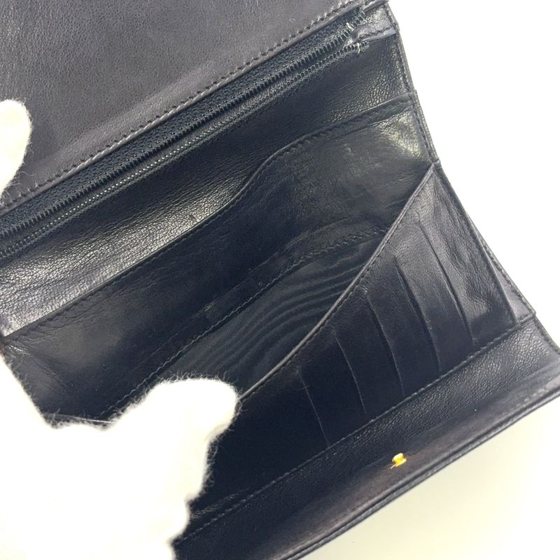 Chanel Coco Mark Serial No 4 Caviar Skin Black Wallet Gold