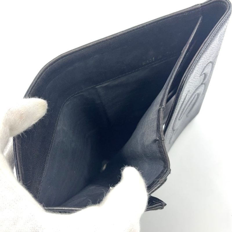 Chanel Coco Mark Serial No 4 Caviar Skin Black Wallet Gold