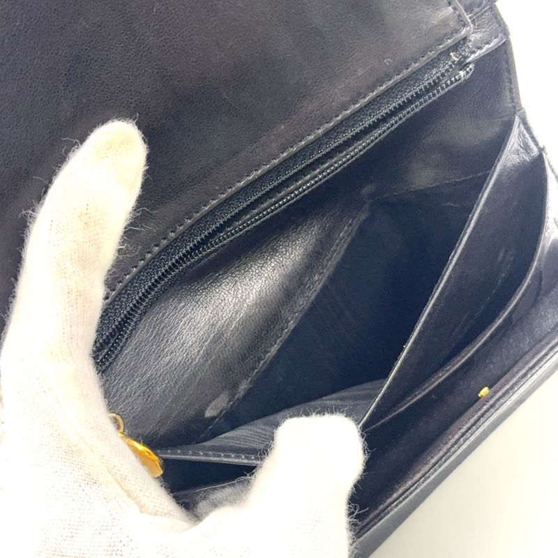 Chanel Coco Mark Serial No 4 Caviar Skin Black Wallet Gold