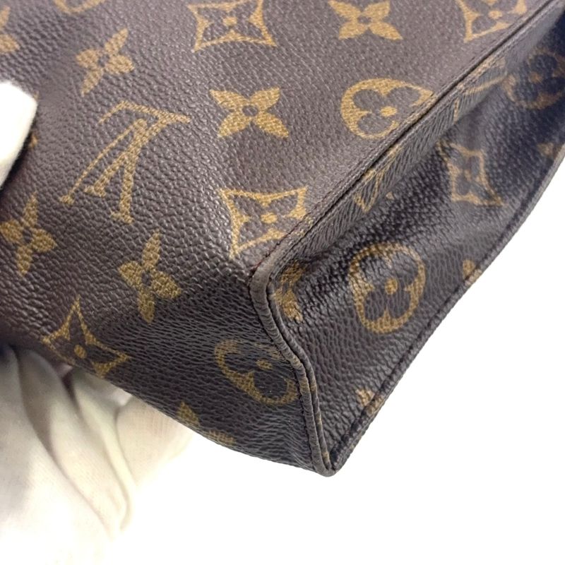 Louis Vuitton Poche Toilette 26 Monogram Leather × PVC Brown Clutch Bag Gold