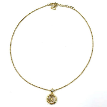 Christian Dior Circle CD Logo GP Gold Necklace