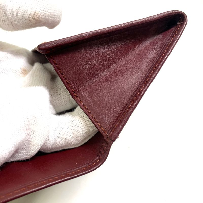 Cartier Must Line Leather Bordeaux Coin Case Gold