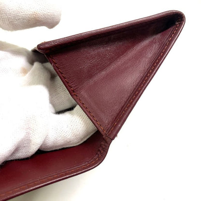 Cartier Must Line Leather Bordeaux Coin Case Gold