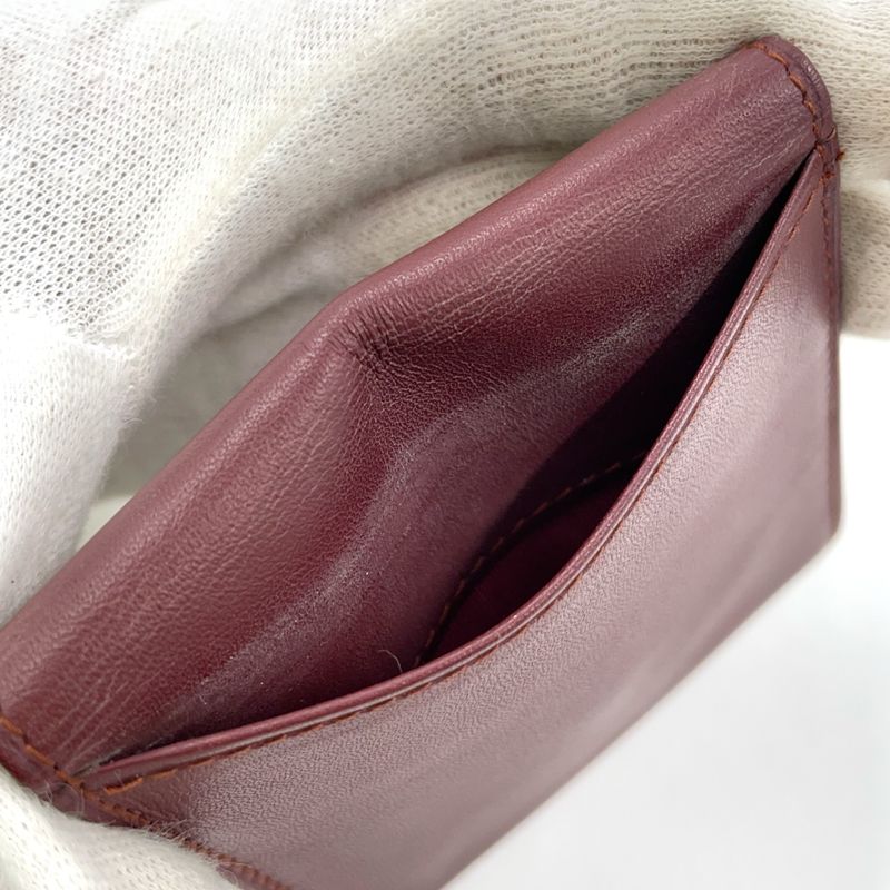 Cartier Must Line Leather Bordeaux Coin Case Gold