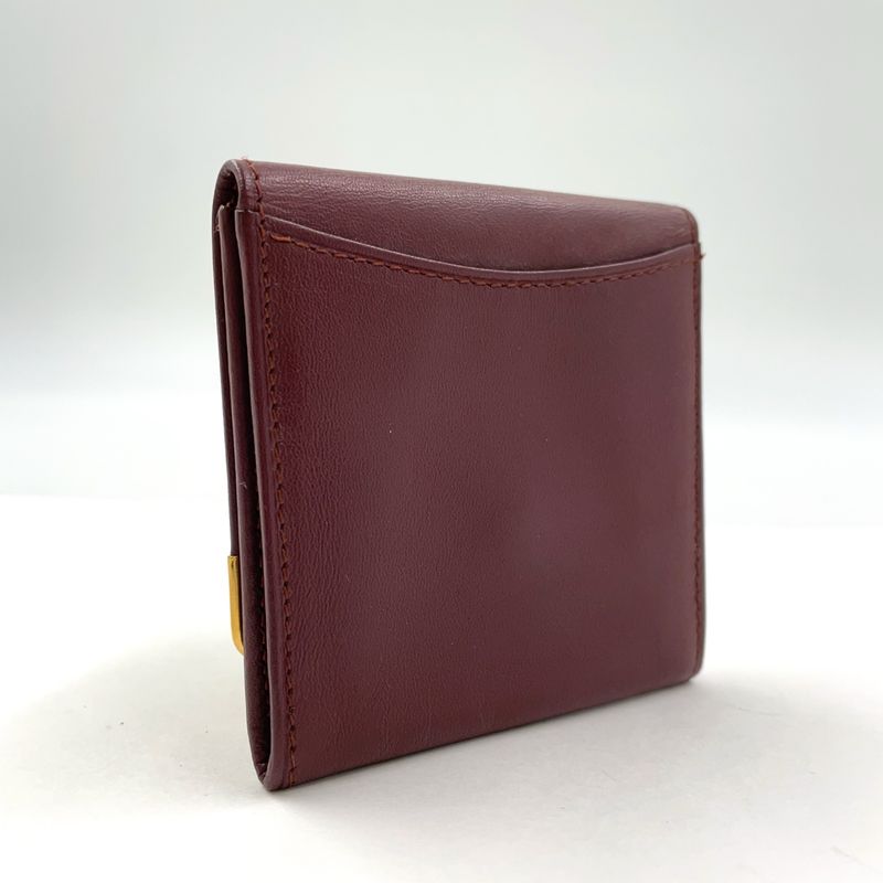 Cartier Must Line Leather Bordeaux Coin Case Gold
