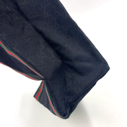 Gucci GG Canvas Sherry Line Canvas Green X Black X Red Tote Bag 189669