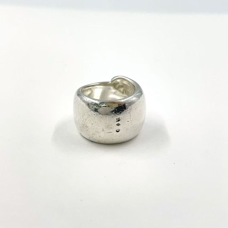 Chanel Logo Ag925 Silver Volume Ring