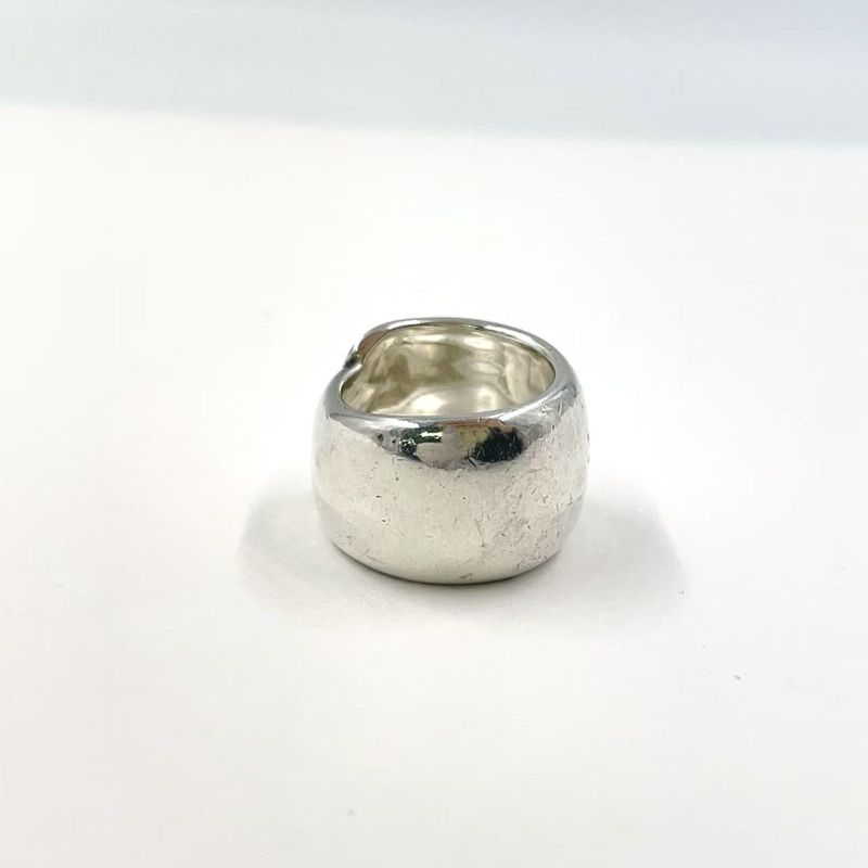 Chanel Logo Ag925 Silver Volume Ring