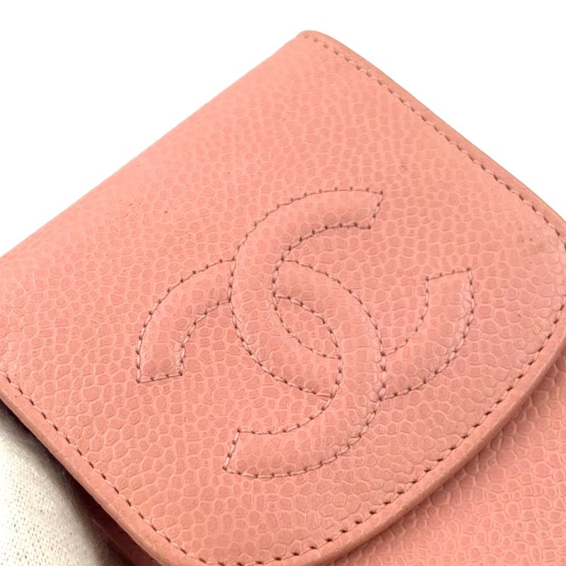 Chanel Coco-mark Cigarette Caviar Skin Pink Case Small Case Gold