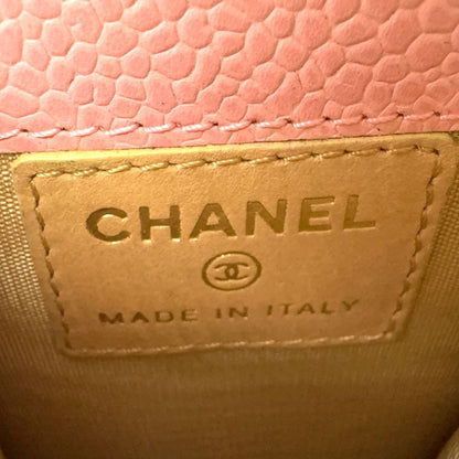 Chanel Coco-mark Cigarette Caviar Skin Pink Case Small Case Gold