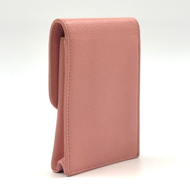 Chanel Coco-mark Cigarette Caviar Skin Pink Case Small Case Gold