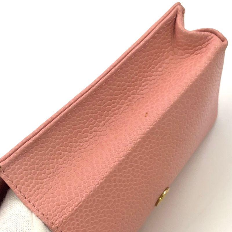 Chanel Coco-mark Cigarette Caviar Skin Pink Case Small Case Gold
