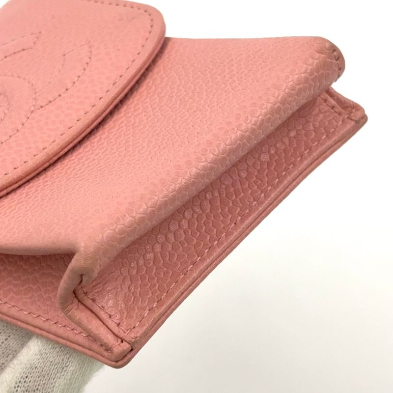 Chanel Coco-mark Cigarette Caviar Skin Pink Case Small Case Gold