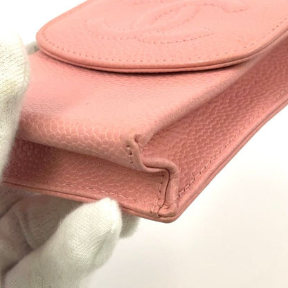 Chanel Coco-mark Cigarette Caviar Skin Pink Case Small Case Gold