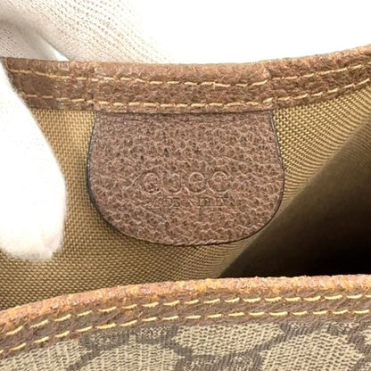 Gucci Old Gucci Sherry Line PVC Green And Beige And Red Tote Bag 002 123 6487