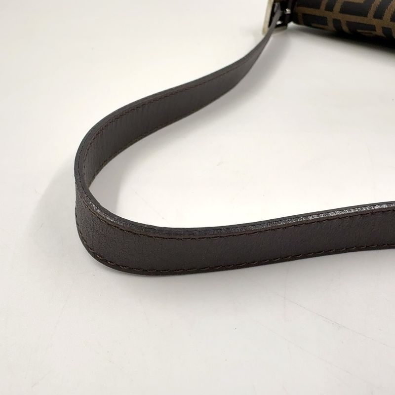 Fendi Zucca Pattern Mamma Bucket Canvas Brown One Shoulder Bag Silver