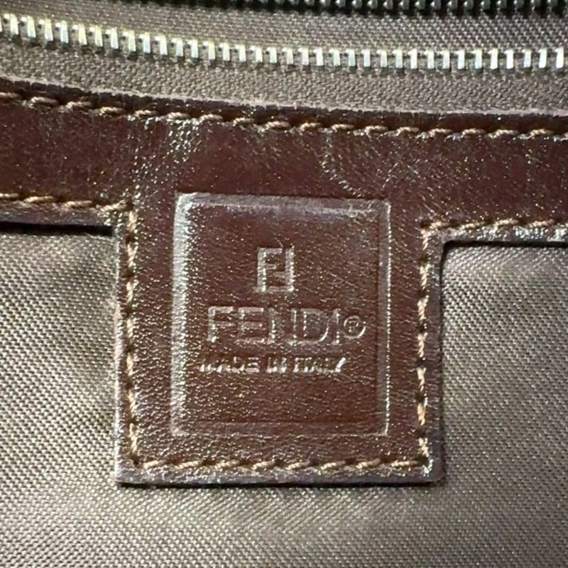 Fendi Zucca Pattern Mamma Bucket Canvas Brown One Shoulder Bag Silver