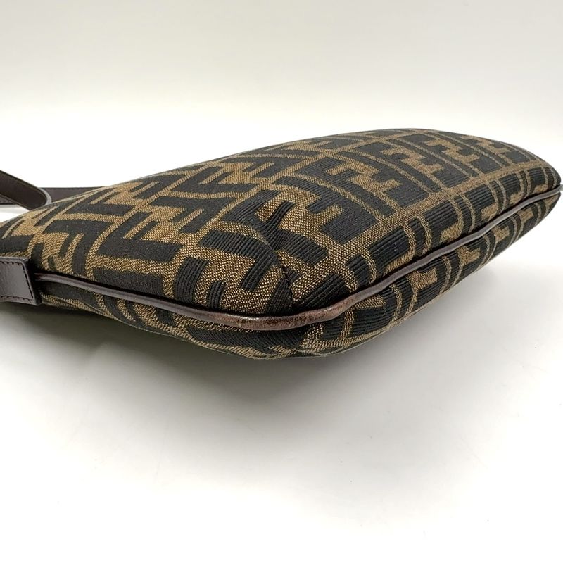 Fendi Zucca Pattern Mamma Bucket Canvas Brown One Shoulder Bag Silver