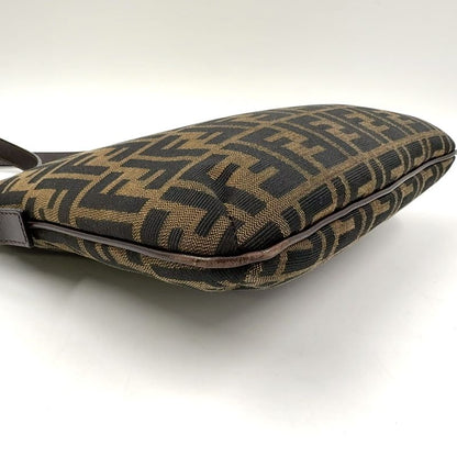 Fendi Zucca Pattern Mamma Bucket Canvas Brown One Shoulder Bag Silver