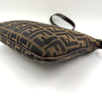 Fendi Zucca Pattern Mamma Bucket Canvas Brown One Shoulder Bag Silver