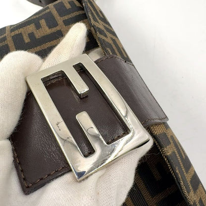 Fendi Zucca Pattern Mamma Bucket Canvas Brown One Shoulder Bag Silver