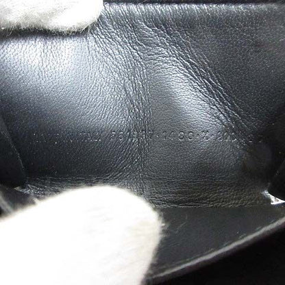 Balenciaga Coin Case Coin Purse Round Zipper Logo Metallic Silver 551937 AA