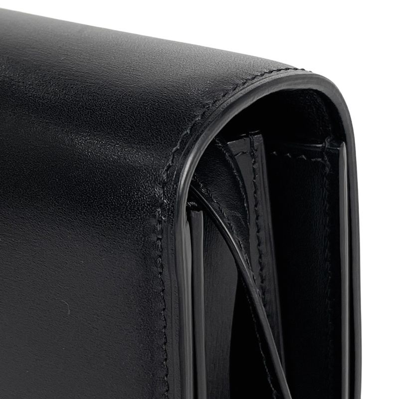 Celine Logo Shoulder Bag Classic Box Shoulder Bag Leather Black Women